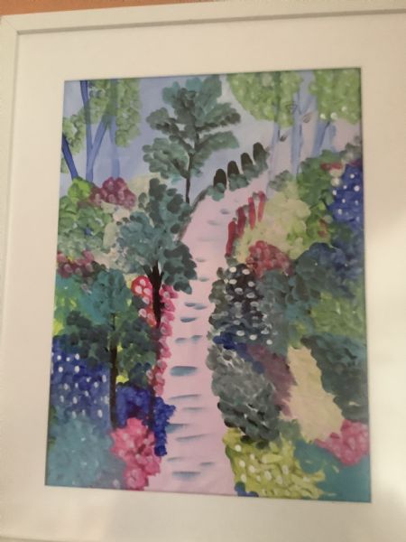 Akryl maleri De tre træer af Aina Alti (farve glade positive malerier ) malet i 2024