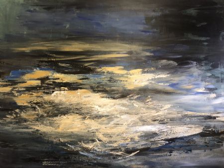 Akryl maleri The Deep of the Sea af Annie Hansen malet i 2023