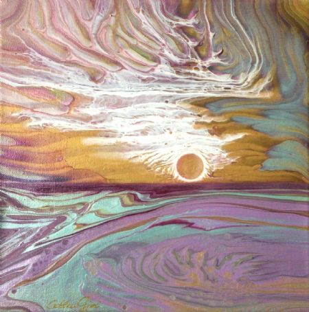 Akryl maleri Amethyst horizon af Catlen Gjøl malet i 2023