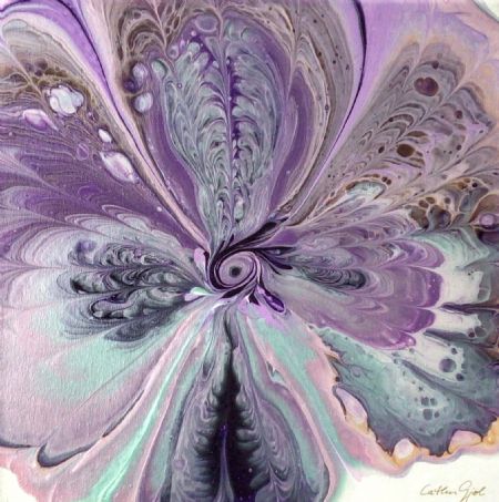 Akryl maleri Peacock flower - Purple dream af Catlen Gjøl malet i 2023