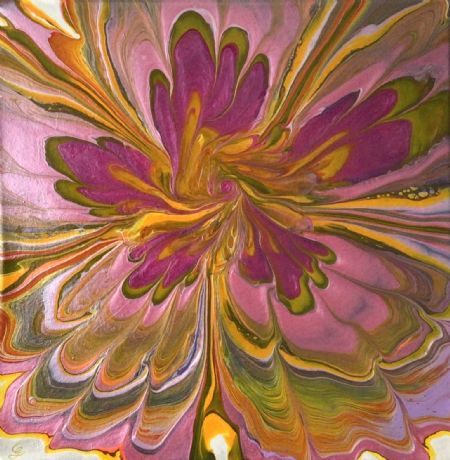  maleri Peacock flower - Pink joy af Catlen Gjøl malet i 2023