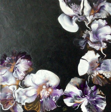 Akryl maleri Orchidia 1 af Catlen Gjøl malet i 2023