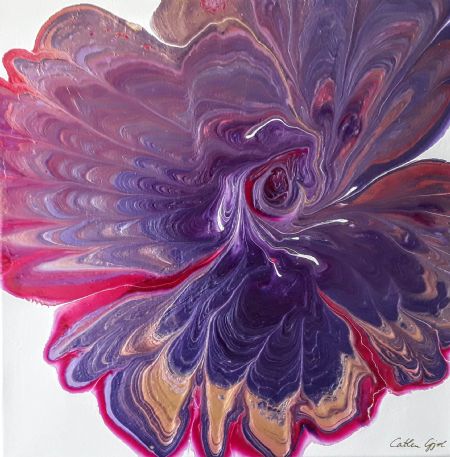Akryl maleri Peacock flower - Pink sensation af Catlen Gjøl malet i 2023