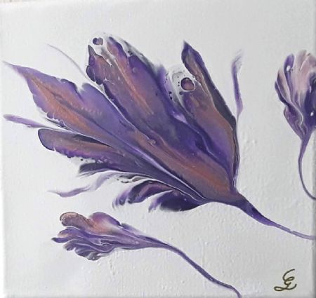 Akryl maleri Purple dream flower 2 af Catlen Gjøl malet i 2023