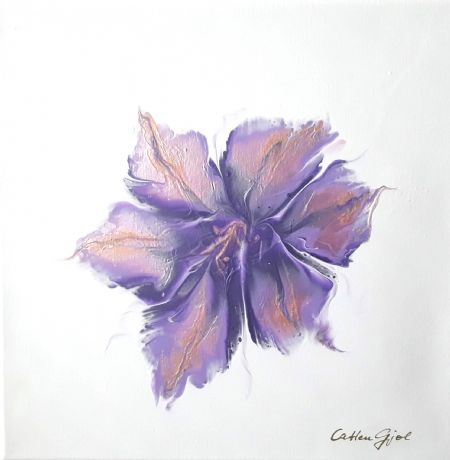 Akryl maleri Purple dream flower 1 af Catlen Gjøl malet i 2023