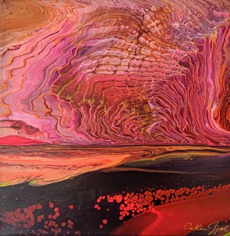 Akryl maleri Pink dreamscape af Catlen Gjøl malet i 2023